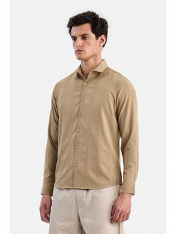 Snitch - Khaki Textured Full Sleeves Shirt