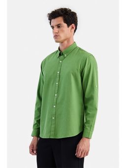 Snitch - Green Solid/Plain Full Sleeves Shirt