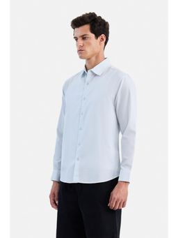 Snitch - Blue Solid/Plain Full Sleeves Shirt