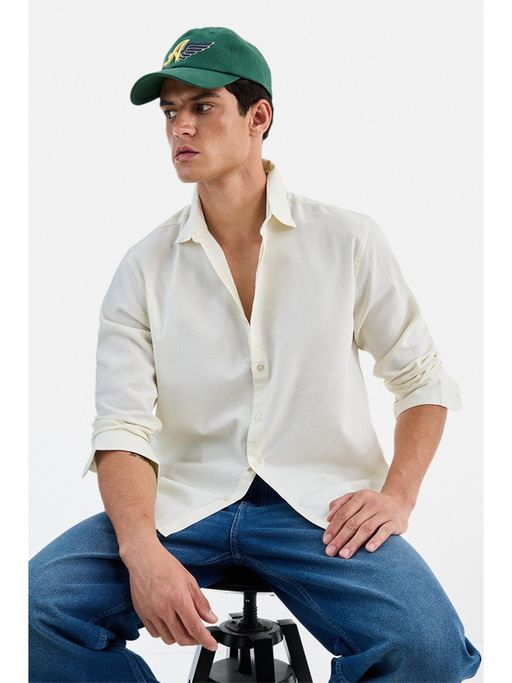 Snitch Yellow Solid/Plain Full Sleeves Shirt