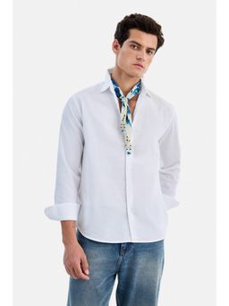Snitch - White Solid/Plain Full Sleeves Shirt