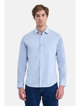Snitch - Blue Solid/Plain Full Sleeves Shirt