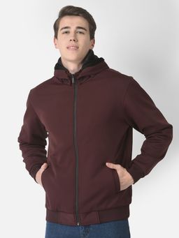 CRIMSOUNE CLUB - Men Maroon Detachable-hood Jacket