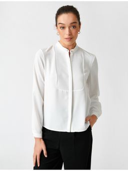 Koton - Off White Long Sleeve Shirt With Collar Neck