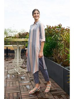 Aurelia - Multi-colour Stripe Printed Casual Kurta