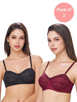 bodyline - Multi Color Lace Non Padded Bra (Pack of 2)