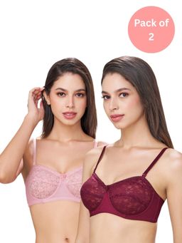 bodyline - Multi Color Lace Non Padded Bra (Pack of 2)