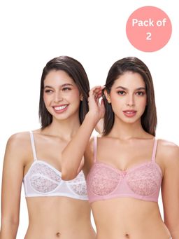 bodyline - Multi Color Lace Non Padded Bra (Pack of 2)