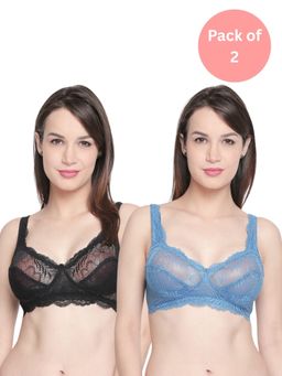 bodyline - Multi Color Lace Non Padded Bra (Pack of 2)