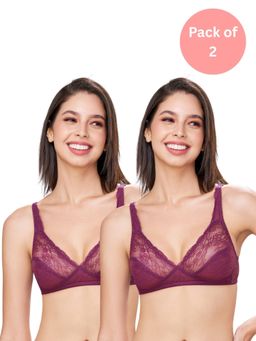bodyline - Purple Lace Non Padded Bra (Pack of 2)