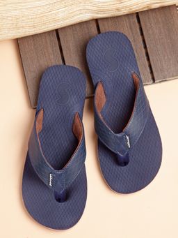 SOLETHREADS - Extra Comfort Solid Blue Flip Flop Men