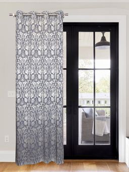 Sivya by Home - Cotton Jacquard Self Design Window Blue Curtain