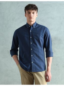 Arrow Sports - Blue Oxford Slim Fit Button Down Shirt