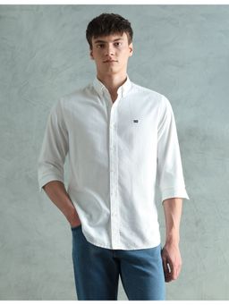 Arrow Sports - White Oxford Slim Fit Button Down Shirt