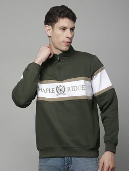 Cantabil - Green Breathable and Soft with Colour Fastness Regular Fit Sweatshirt