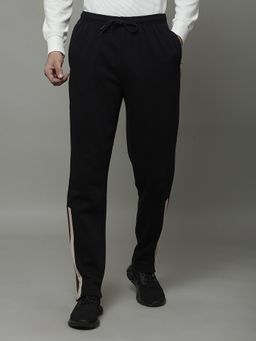 Cantabil - Black Breathable and Soft with Colour Fastness Regular Fit Track Pant