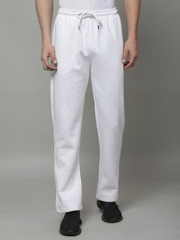 Cantabil - Off White Breathable and Soft with Colour Fastness Regular Fit Track Pant