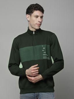 Cantabil - Green Breathable and Soft with Colour Fastness Regular Fit Sweatshirt
