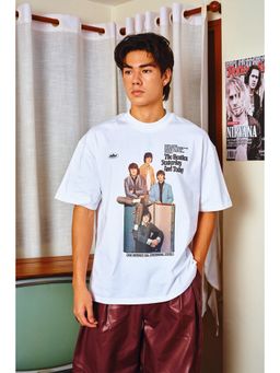 Bonkers Corner - White Yesterday and Today Oversized T-Shirt