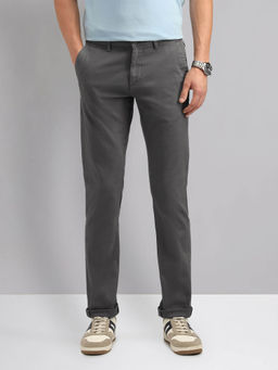 AD By Arvind - Grey Modern Slim Fit Solid Chinos
