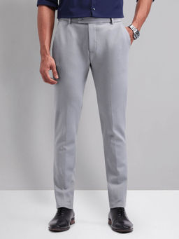 AD By Arvind - Grey Regular Fit Geometric Trousers