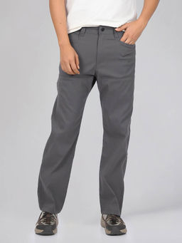 Wrangler - Men Grey Mid Rise Regular Fit Trousers