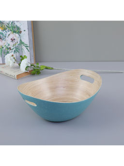 HomeTown - Bamboo Decorative Bowl in Aqua Colour