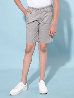 CRIMSOUNE CLUB - Boy's Grey Cotton Shorts
