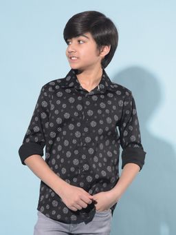 CRIMSOUNE CLUB - Boy's Black Printed Shirt