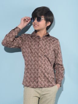 CRIMSOUNE CLUB - Boy's Brown Floral Print Shirt