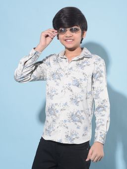 CRIMSOUNE CLUB - Boy's Grey Floral Print Shirt