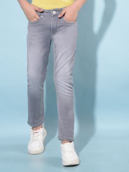 CRIMSOUNE CLUB - Boy's Grey Stretchable Jeans