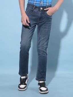 CRIMSOUNE CLUB - Boy's Blue Stretchable Cotton Jeans