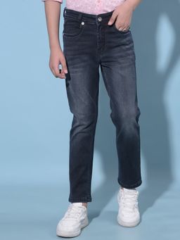 CRIMSOUNE CLUB - Boy's Black Stretchable Cotton Jeans