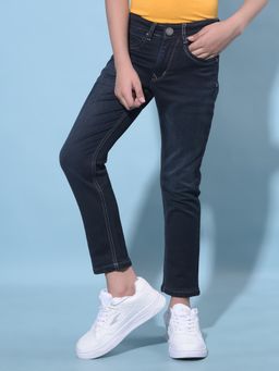 CRIMSOUNE CLUB - Boy's Blue Stretchable Cotton Jeans
