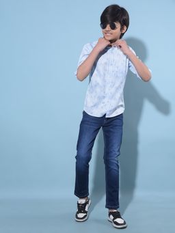 CRIMSOUNE CLUB - Boy's Blue Stretchable Cotton Jeans