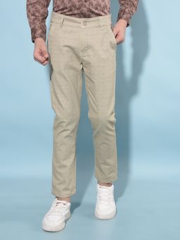 CRIMSOUNE CLUB - Boy's Khaki Printed Cotton Trouser