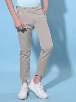 CRIMSOUNE CLUB - Boy's Khaki Solid Trouser