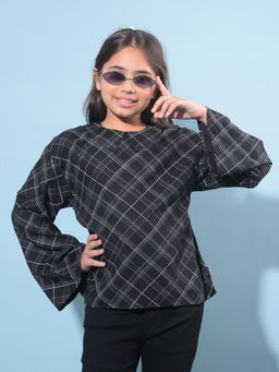 CRIMSOUNE CLUB - Girl's Black Printed Lyocell Top