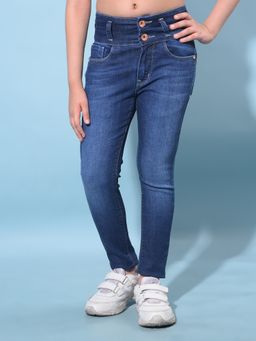 CRIMSOUNE CLUB - Girl's Blue Skinny High-Waist Jeans