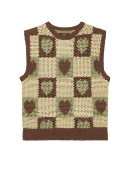 rice nine ten - Crochet Knit Heart Vest