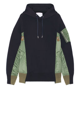 Sacai - Sponge Sweat X Nylon Twill Hoodie