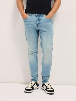 The Bear House - Mens Light Blue Skinny Fit Jeans