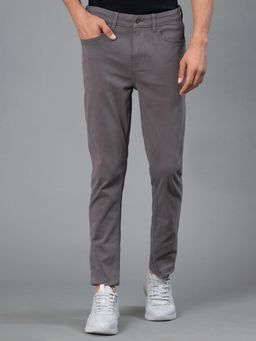 Red Tape - Mens Charcoal Grey Solid Cotton Spandex Skinny Jeans