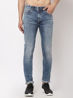 Red Tape - Men Mid Blue Cotton Elastane Skinny Jeans