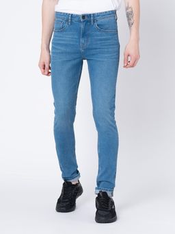 Red Tape - Mens Mid Blue Poly Cotton Elastane Skinny Jeans