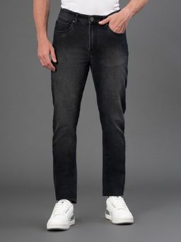 Red Tape - Mens Black Solid Cotton Poly Elastane Skinny Fit Mid Rise Jeans
