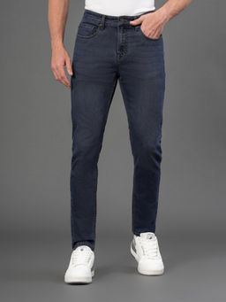 Red Tape - Mens Midnight Blue Solid Cotton Poly Elastane Skinny Fit Mid Rise Jeans