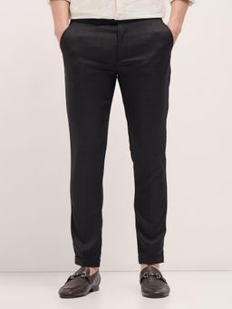 The Bear House - Mens Silm Fit Black Formal Trouser