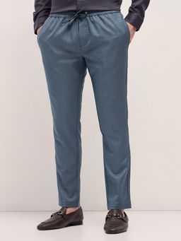 The Bear House - Mens Silm Fit Blue Casual Pant